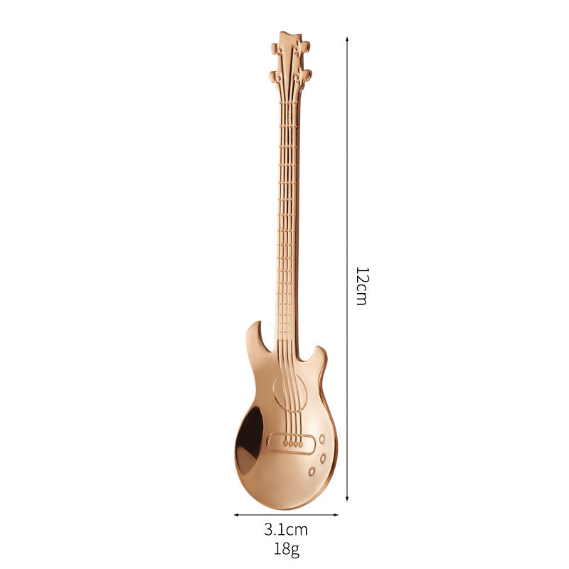 7spoons set stainless steel coffee spoon creative guitar spoon household mug spoon dessert stirring spoon souvenir tableware