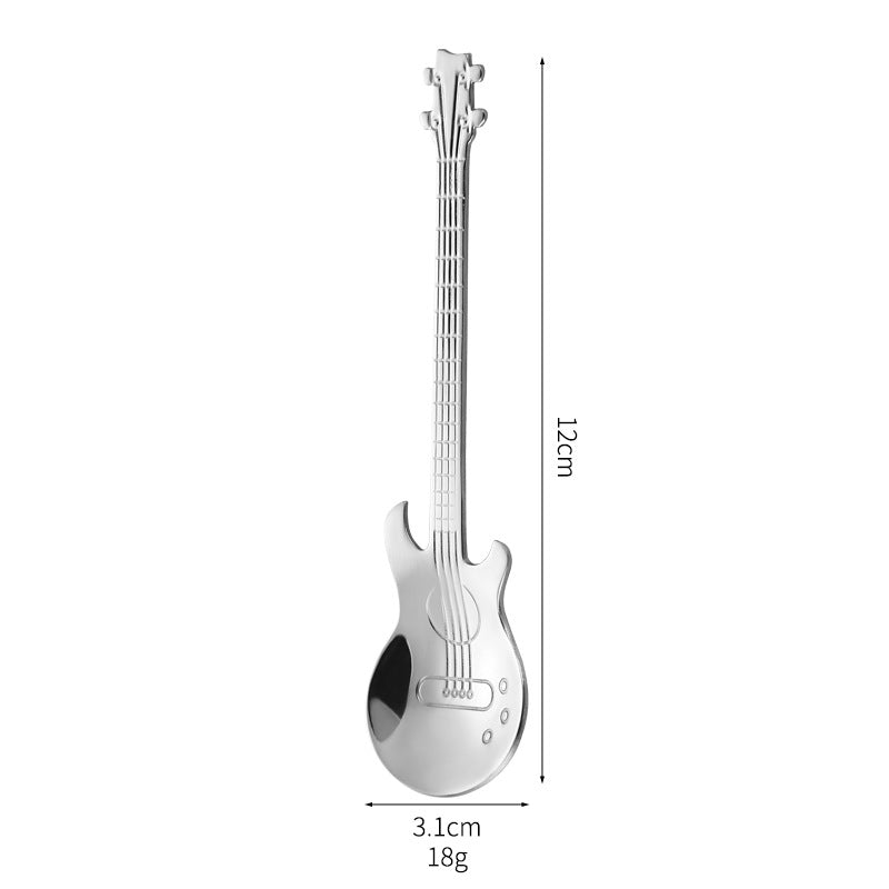 7spoons set stainless steel coffee spoon creative guitar spoon household mug spoon dessert stirring spoon souvenir tableware