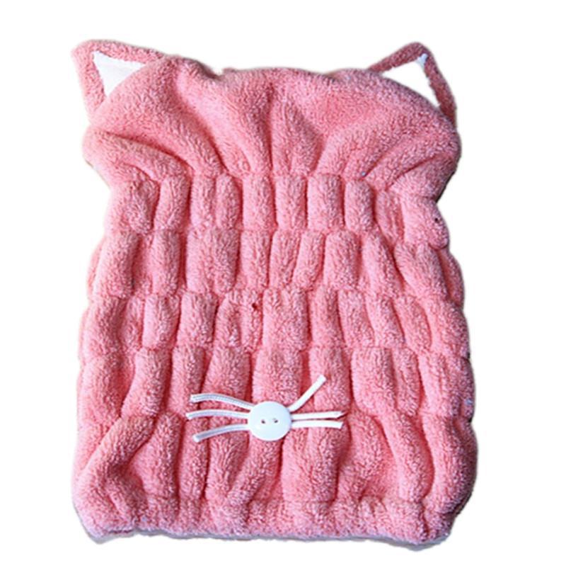 Korean version cat ears hair drying cap shower cap super absorbent quick-drying towel coral fleece microfiber hair drying cap