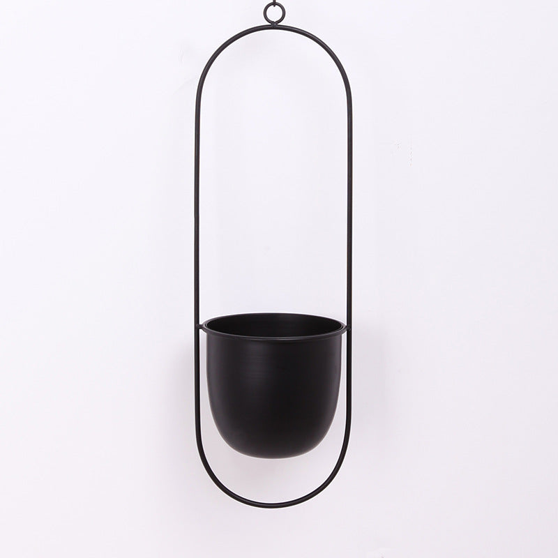 Tubang Nordic creative hanging wrought iron flower pot hanging wall hanging green radish succulent decorative hanging basket basin