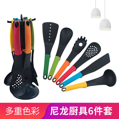 Factory direct nylon cookware 6 piece set non-stick pan cooking shovel spoon set kitchenware set cookware set