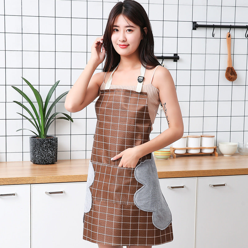 Factory direct creative waterproof antifouling wipes apron Japanese style striped striped sleeveless adjustable halter apron