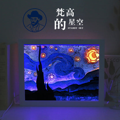 New idea night light creative gift star sky silhouette light festive atmosphere with sleeping light friend gift 3D light and shadow paper carving light