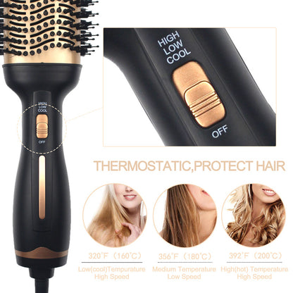 Hot Air Comb Golden New Multi-function Hair Comb Roll Straight Dual-use Straight Hair Comb 2 in 1 Amazon New Products Factory