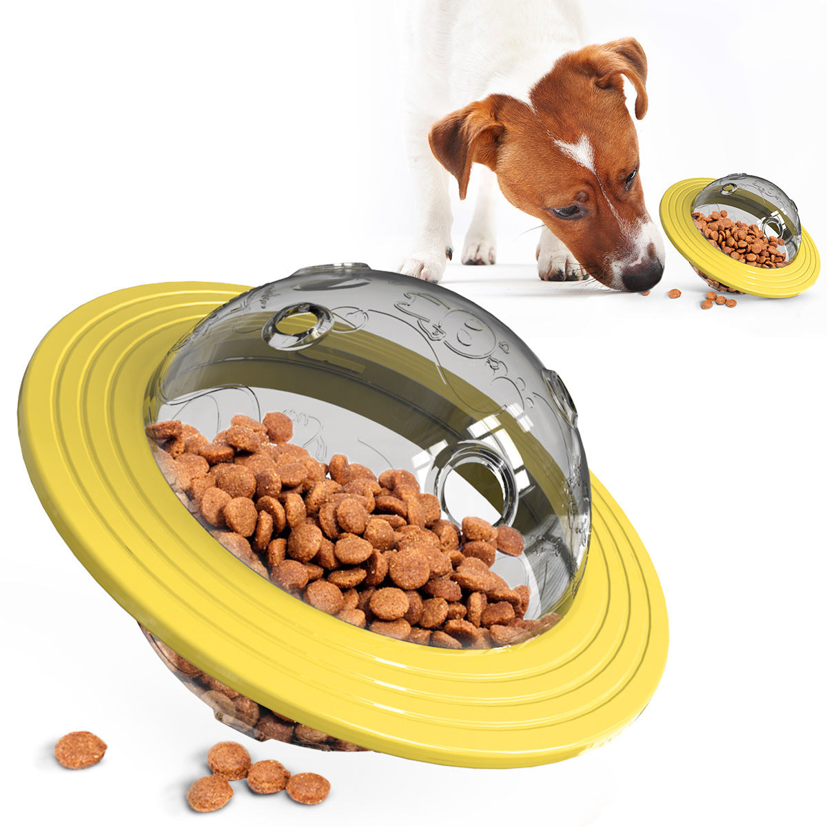 Amazon's new pet supplies gnaw bite resistant dog self-hey toy frisbee flying saucer leaking ball device dog supplies