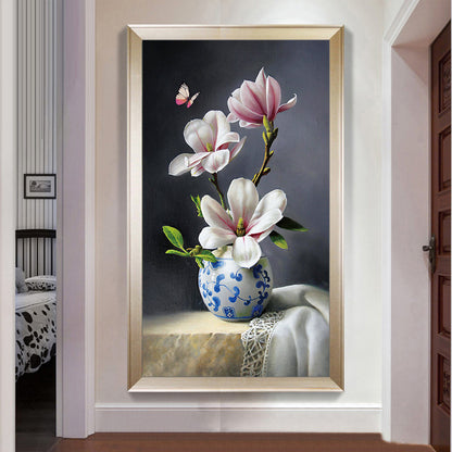 Batch wholesale one piece on behalf of 2020 new cross-stitch magnolia flower open living room thread embroidery small painting printing full embroidery