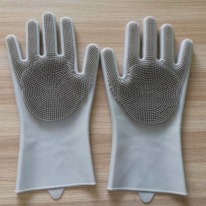 Silicone gloves vibrato washing dishes silicone cleaning gloves heat insulation magic kitchen multi-purpose cleaning gloves