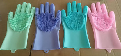 Silicone gloves vibrato washing dishes silicone cleaning gloves heat insulation magic kitchen multi-purpose cleaning gloves