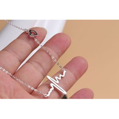 Korea Korean Fashion Jewelry New Simple Popular EKG Necklace Clavicle Chain Sweater Chain Wholesale