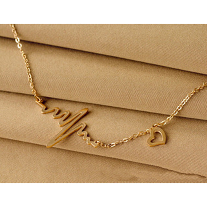 Korea Korean Fashion Jewelry New Simple Popular EKG Necklace Clavicle Chain Sweater Chain Wholesale