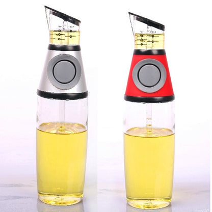 Factory wholesale measurable health push-type oil bottle vinegar bottle kitchenware oil control pot leak-proof glass soy sauce bottle