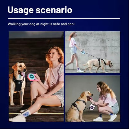 Amazon's best-selling technology luminous outdoor pet dog supplies leash LED light automatic retractable leash