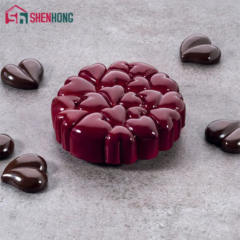 Stitching Heart Love Silicone Cake Mold For Baking Valentines Day Wedding Mousse Moulds Cake Decorating