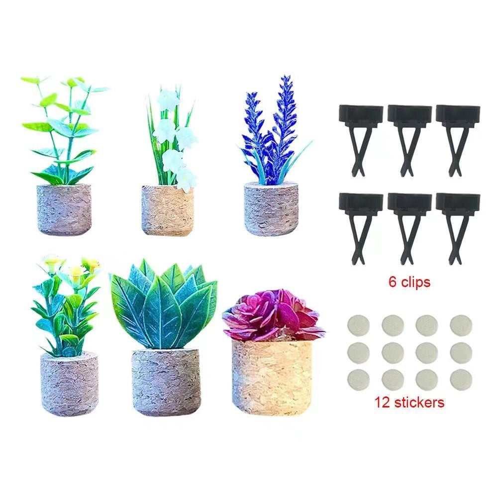 Creative succulent cactus potted car air-conditioning outlet aromatherapy clip car aromatherapy cotton car interior decoration