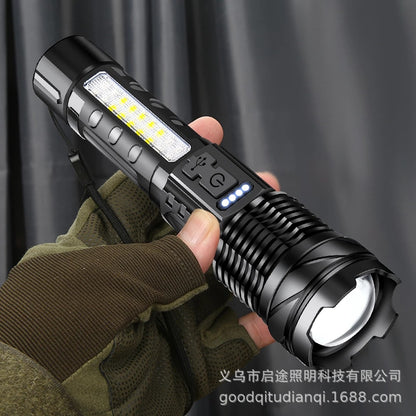 New cross-border flashlight white laser highlight waterproof outdoor lighting emergency work light running fishing light