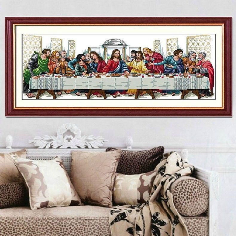 The Last Supper Cross Stitch Modern Simple Religious Characters Printed Cross Stitch