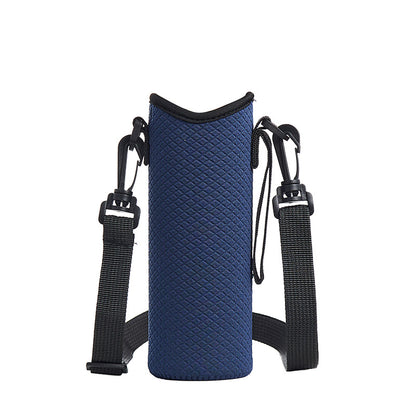 Wholesale new embossed diving material cup cover innovation can be carried on the back crossbody can be portable portable water cup protective cover