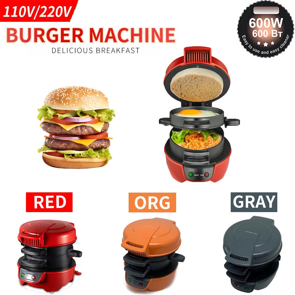 110V Hamburger Maker Sandwich Maker Home Breakfast Maker Omelette Toaster Burger Maker Cross-border Hot Sale