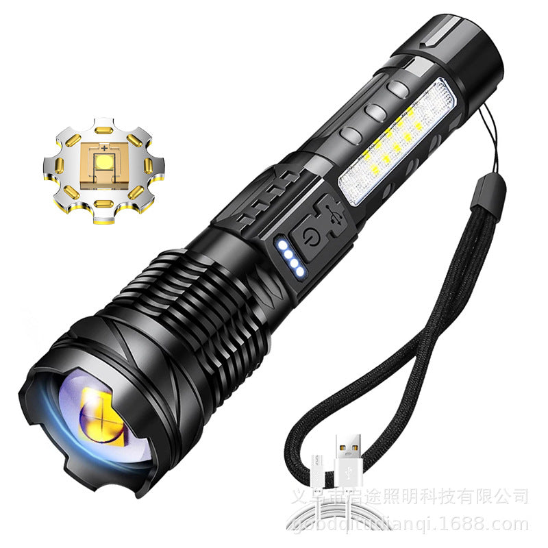 New cross-border flashlight white laser highlight waterproof outdoor lighting emergency work light running fishing light