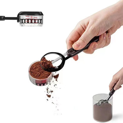 Adjustable coffee measuring spoon Cross-border new multi-functional scale spoon Coffee spoon quantitative