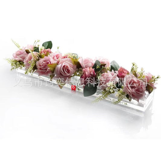 TX Amazon Best Selling Acrylic Flower Acrylic Box INS Style Flower Gift Box Vase Wedding Table Decoration