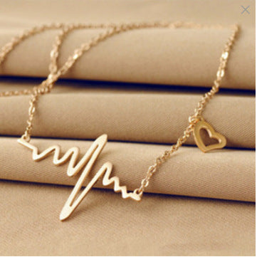 Korea Korean Fashion Jewelry New Simple Popular EKG Necklace Clavicle Chain Sweater Chain Wholesale