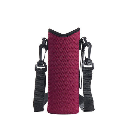 Wholesale new embossed diving material cup cover innovation can be carried on the back crossbody can be portable portable water cup protective cover