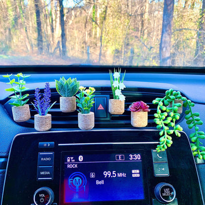 Creative succulent cactus potted car air-conditioning outlet aromatherapy clip car aromatherapy cotton car interior decoration