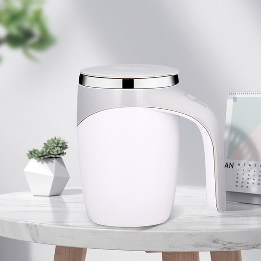 Self Stirring Coffee Cup White