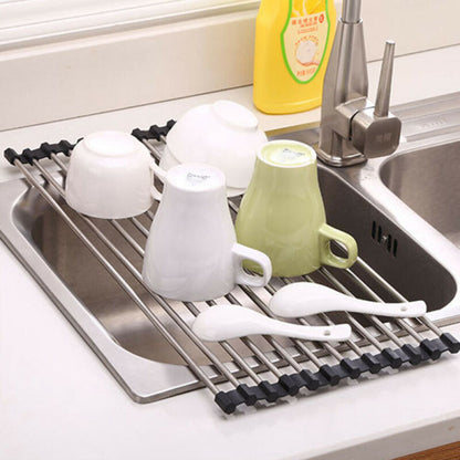 Kitchen sink silicone collapsible drain rack Drying Rack Multi-Use Kitchen cross-border