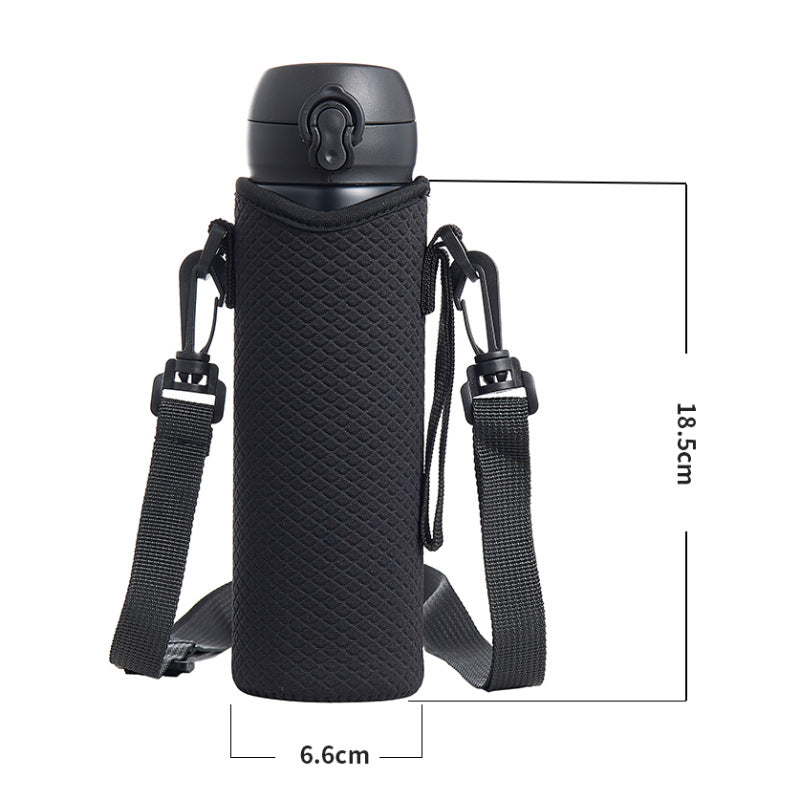 Wholesale new embossed diving material cup cover innovation can be carried on the back crossbody can be portable portable water cup protective cover