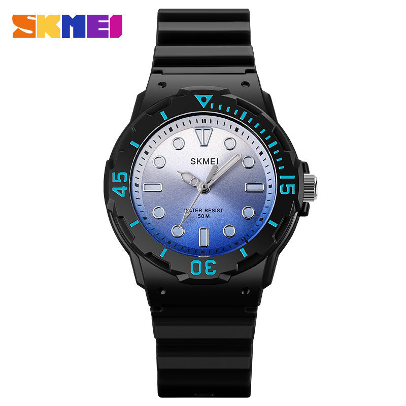 Shikemei fashion quartz watch waterproof trend watch factory price wholesale black case blue face