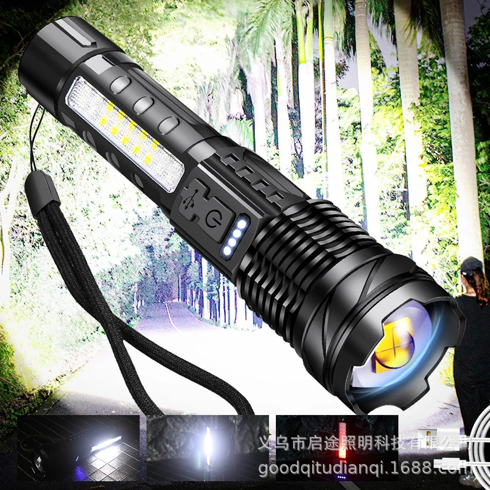 New cross-border flashlight white laser highlight waterproof outdoor lighting emergency work light running fishing light