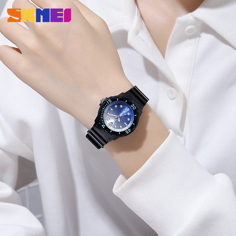 Shikemei fashion quartz watch waterproof trend watch factory price wholesale black case blue face