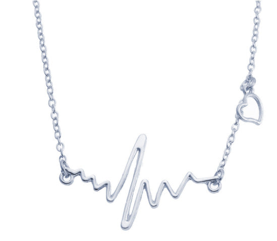 Korea Korean Fashion Jewelry New Simple Popular EKG Necklace Clavicle Chain Sweater Chain Wholesale