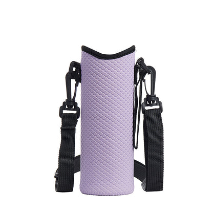 Wholesale new embossed diving material cup cover innovation can be carried on the back crossbody can be portable portable water cup protective cover