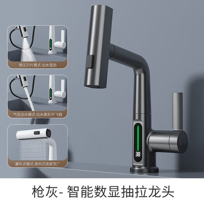 Raindance intelligent color-changing digital display kitchen faucet pull lift rotating basin faucet bathroom waterfall faucet