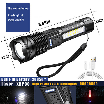 New cross-border flashlight white laser highlight waterproof outdoor lighting emergency work light running fishing light