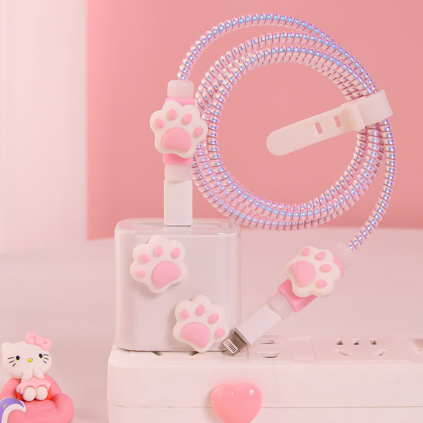 Girl's heart is suitable for Apple data cable protective cover ~ 20w mobile phone 11 charger head iphone13 shell ipad12