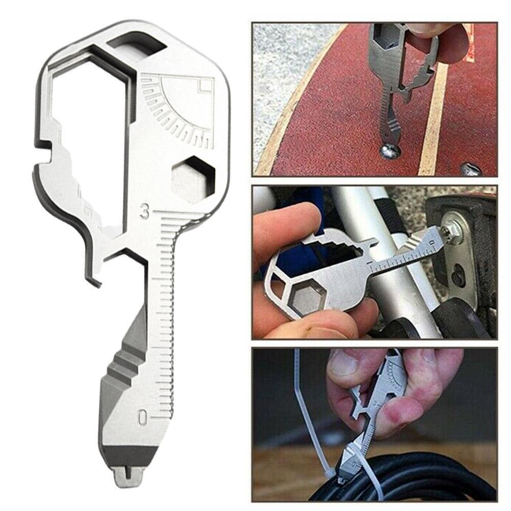 Multi-function key 24 in 1 keychain stainless steel outdoor emergency tool creative screwdriver keychain pendant